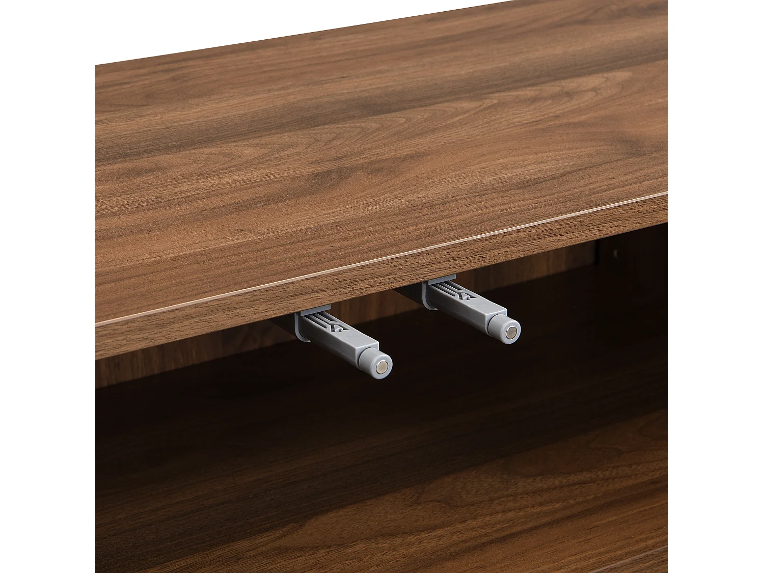 Houten dressoir met 3 gestreepte deuren en verstelbare planken - perfect voor woon- en eetkamers