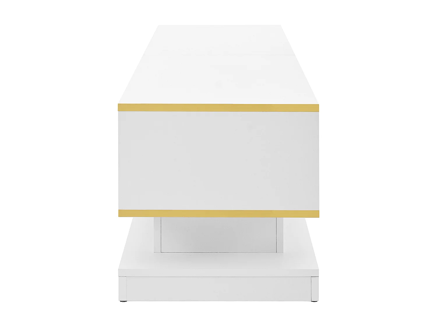 Witte tv-kast met drie opberglades en gouden afwerking - voor woonkamers en kantoren