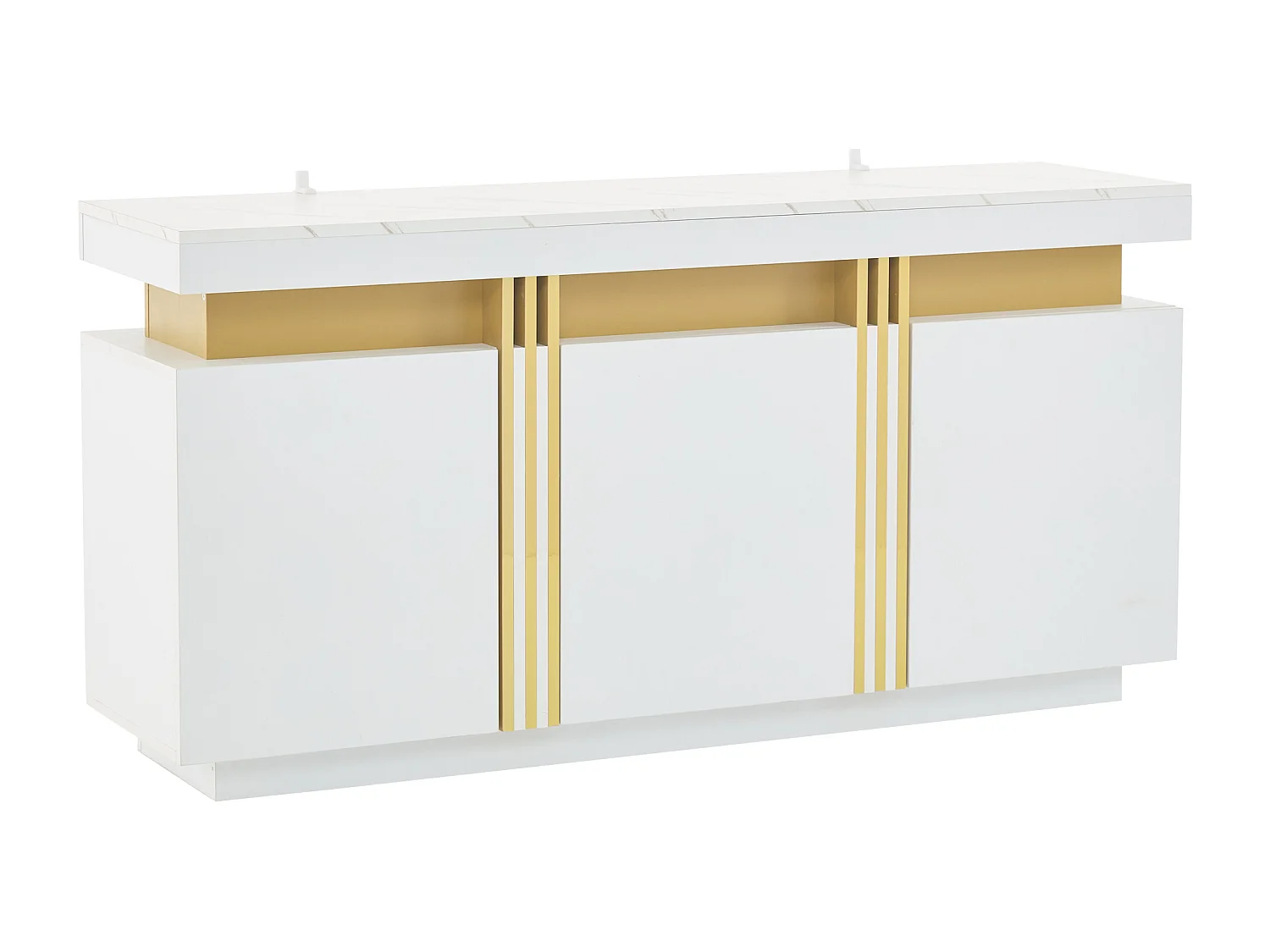 Weißes Sideboard mit 3 Türen und verstellbaren Einlegeböden – ideal für Wohn- und Esszimmer