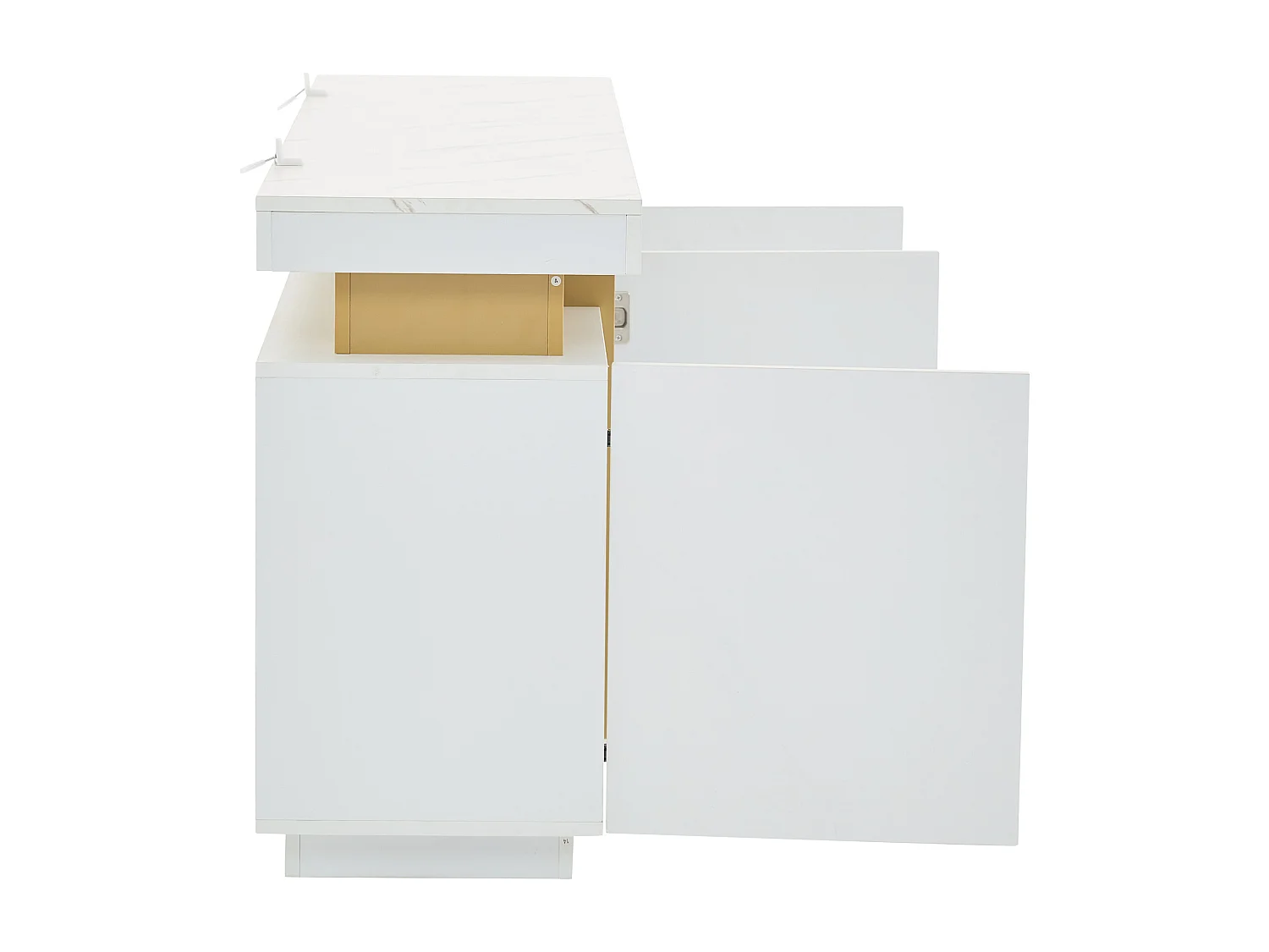 Weißes Sideboard mit 3 Türen und verstellbaren Einlegeböden – ideal für Wohn- und Esszimmer