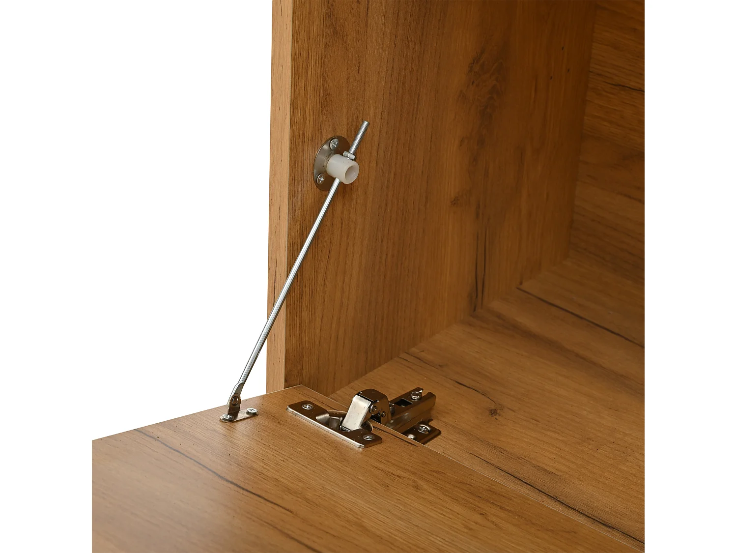 Garderobe aus Holz mit Kleiderstange, Spiegel und Ablage – Für Flur und Wohnzimmer