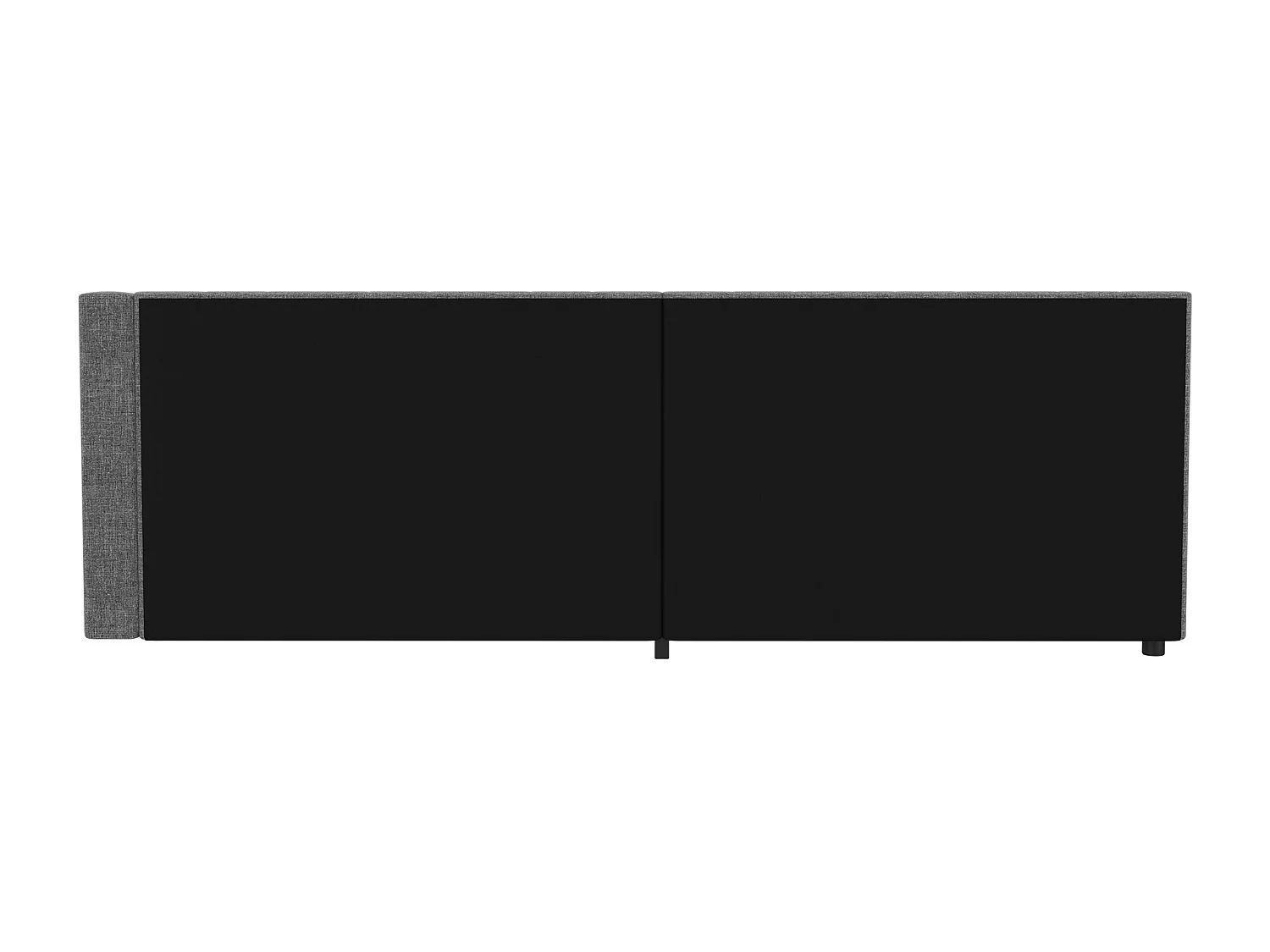 Lit banquette 90x200 cm, lin gris, Lit simple avec LED, 2 tiroirs, ports USB - sans matelas