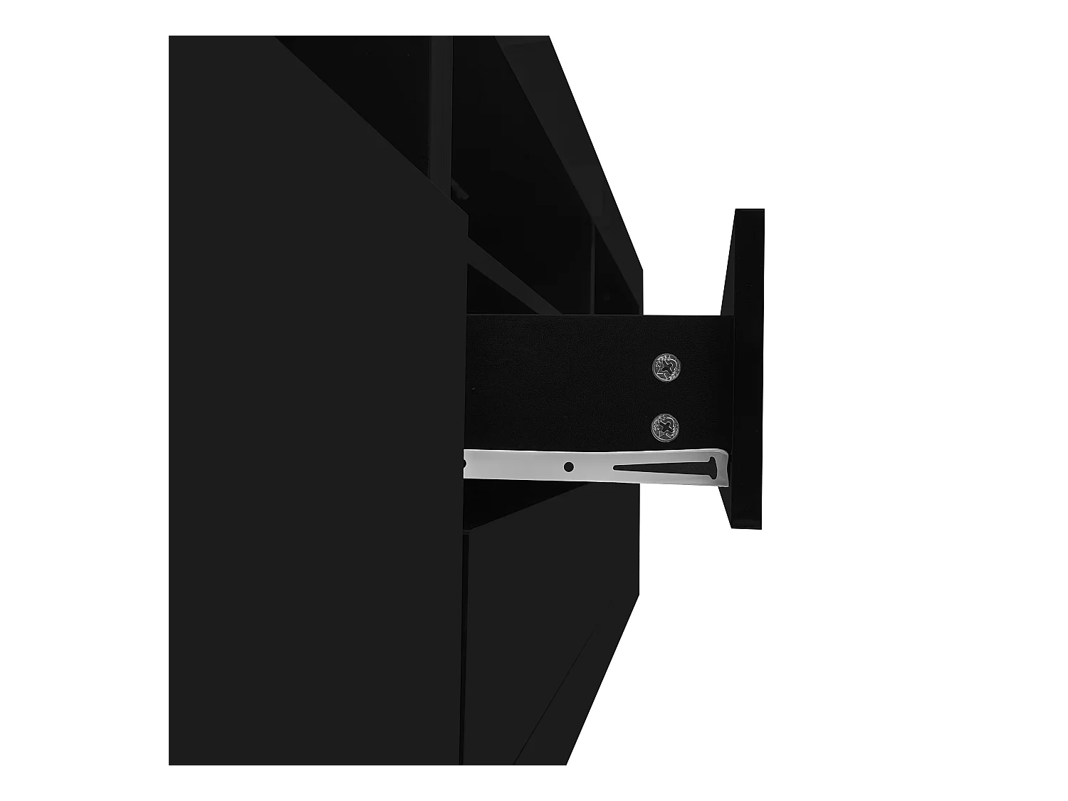 Meuble TV LED avec 3 compartiments ouverts, 2 portes et 2 tiroirs, noir - pour salon et bureaux