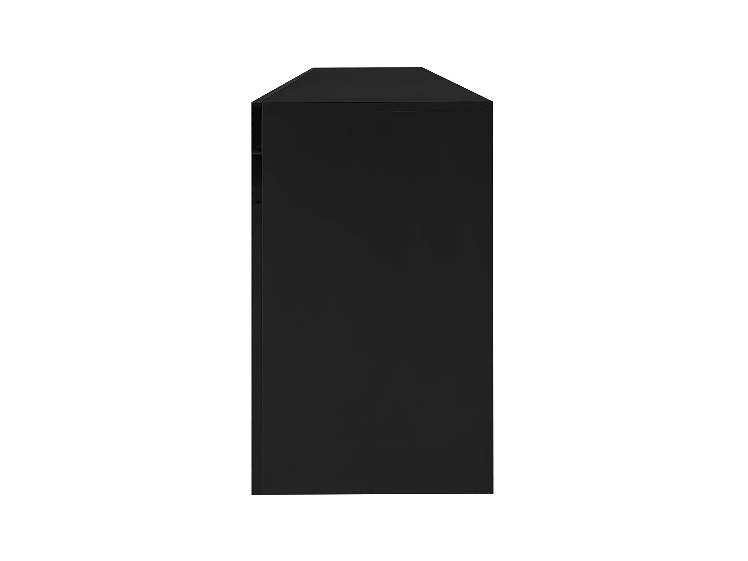 Meuble TV LED avec 3 compartiments ouverts, 2 portes et 2 tiroirs, noir - pour salon et bureaux