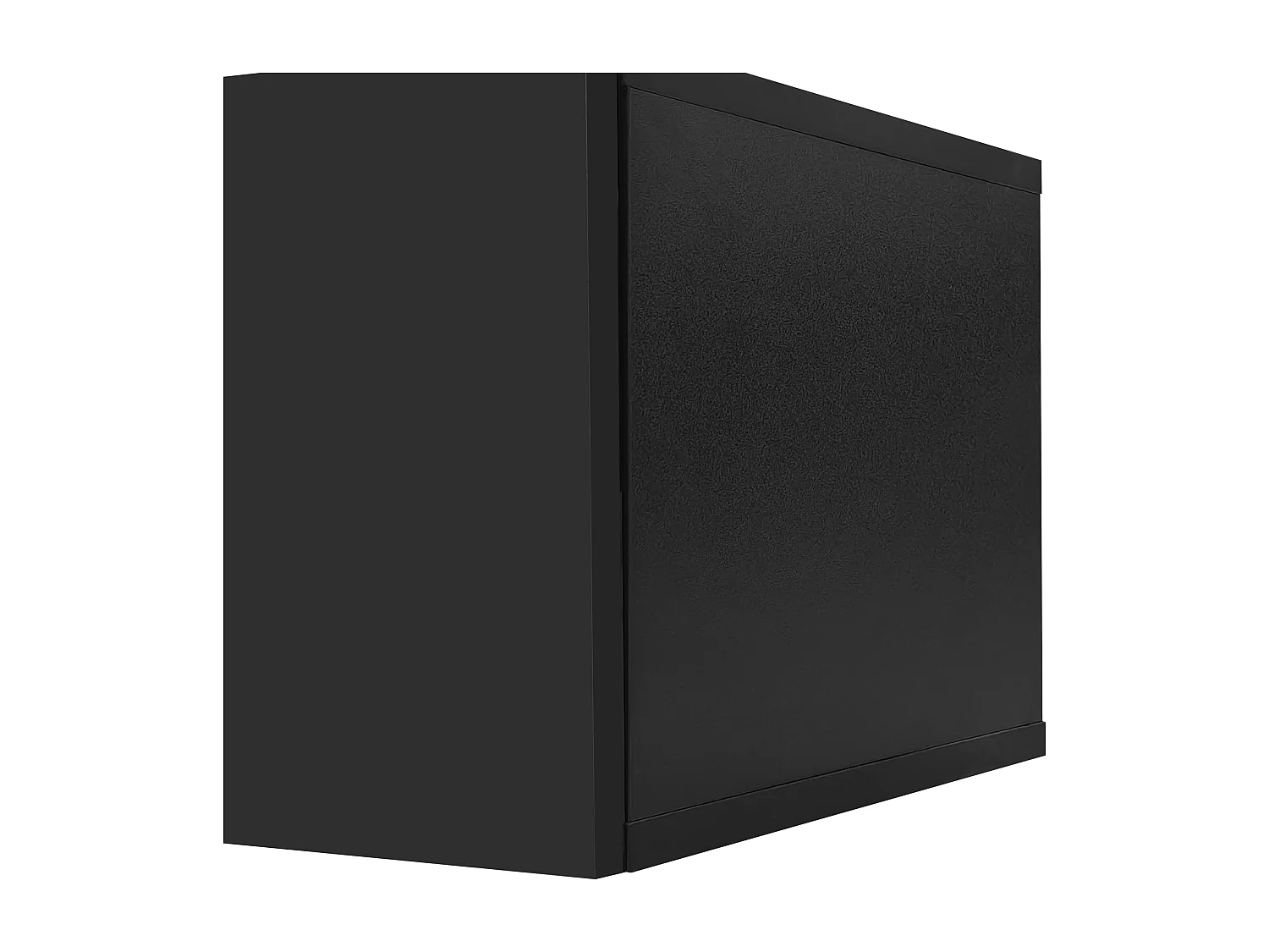 Wohnzimmer-TV-Ständer, Hochglanzschwarz und Holzoptik, mit Glasböden und zwei Schubladen – LED-Beleuchtung