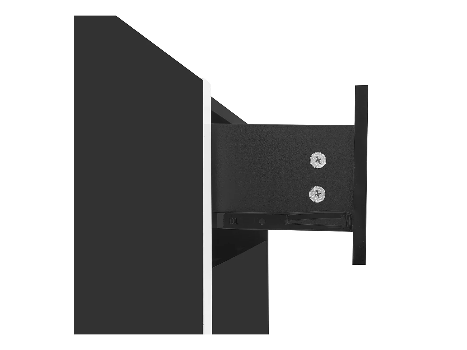 Meuble TV noir avec 4 portes et 1 tiroir de rangement, éclairage LED - pieds blancs