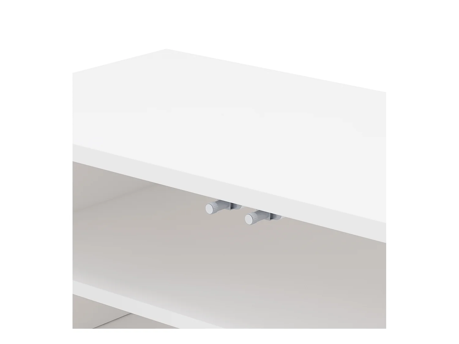 Meuble TV 180 cm avec 4 portes et passe-câbles, finition blanc mat - pour salon ou chambre