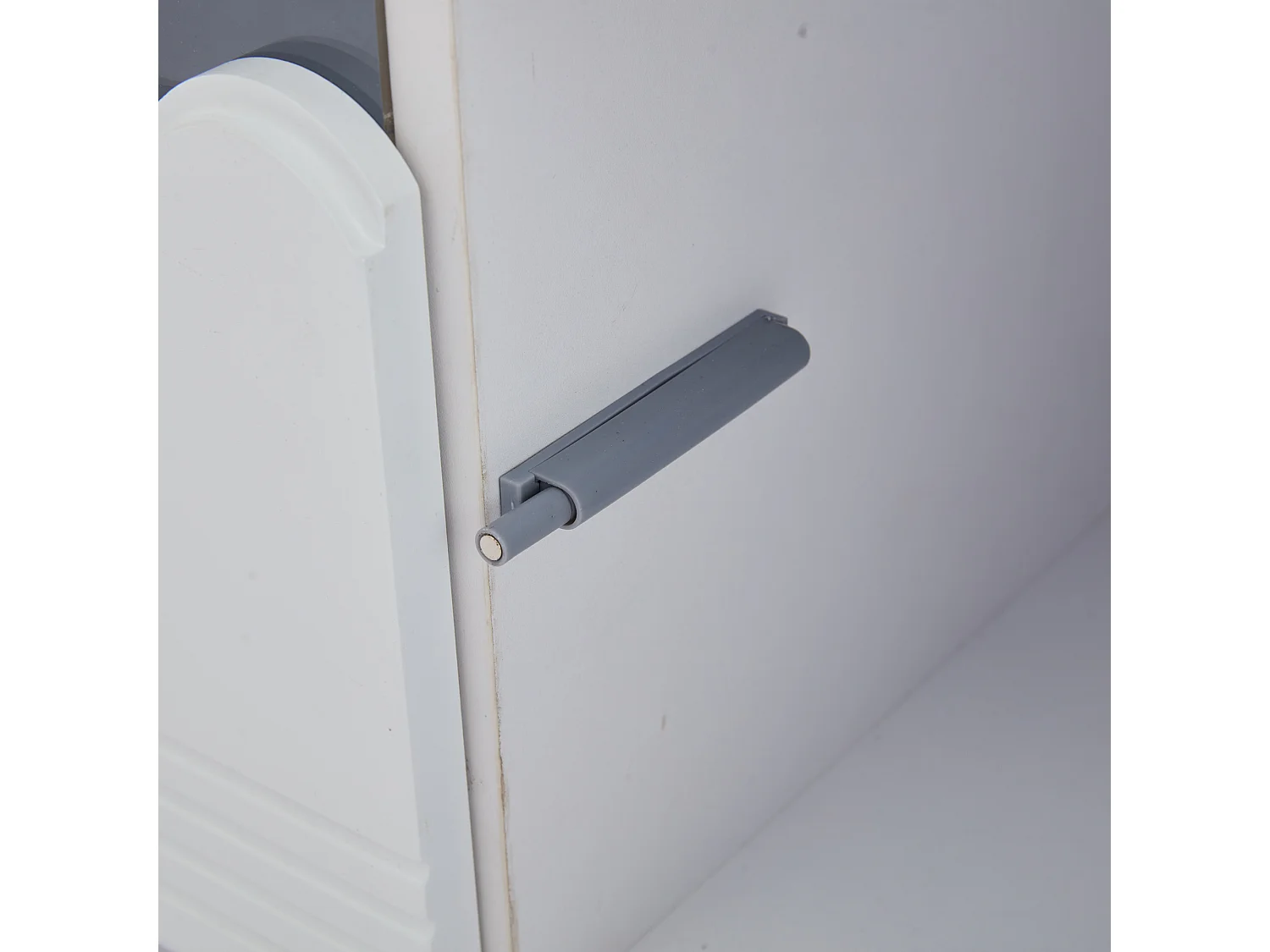 Mueble de TV blanco de 176 cm con iluminación LED, 2 cajones y 2 puertas, para salón y dormitorio