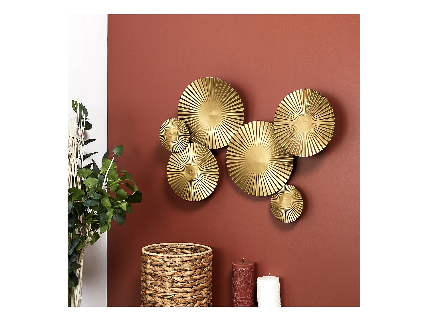 Deco Murale Metal Dore Or