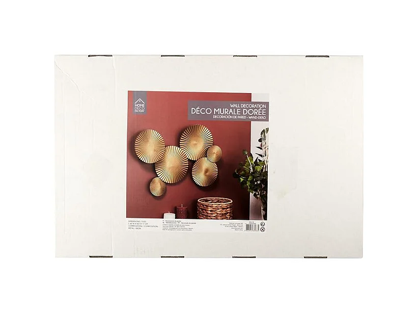 Deco Murale Metal Dore Or