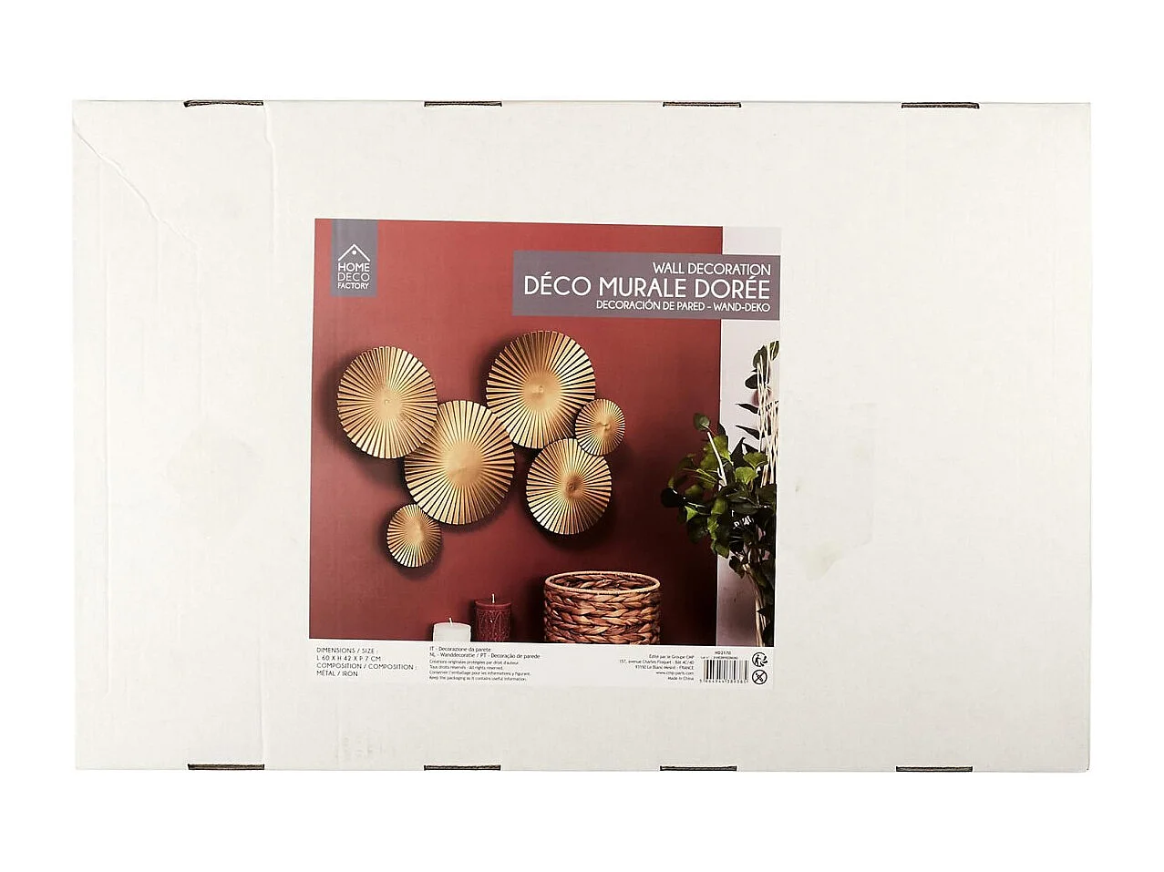 Deco Murale Metal Dore Or