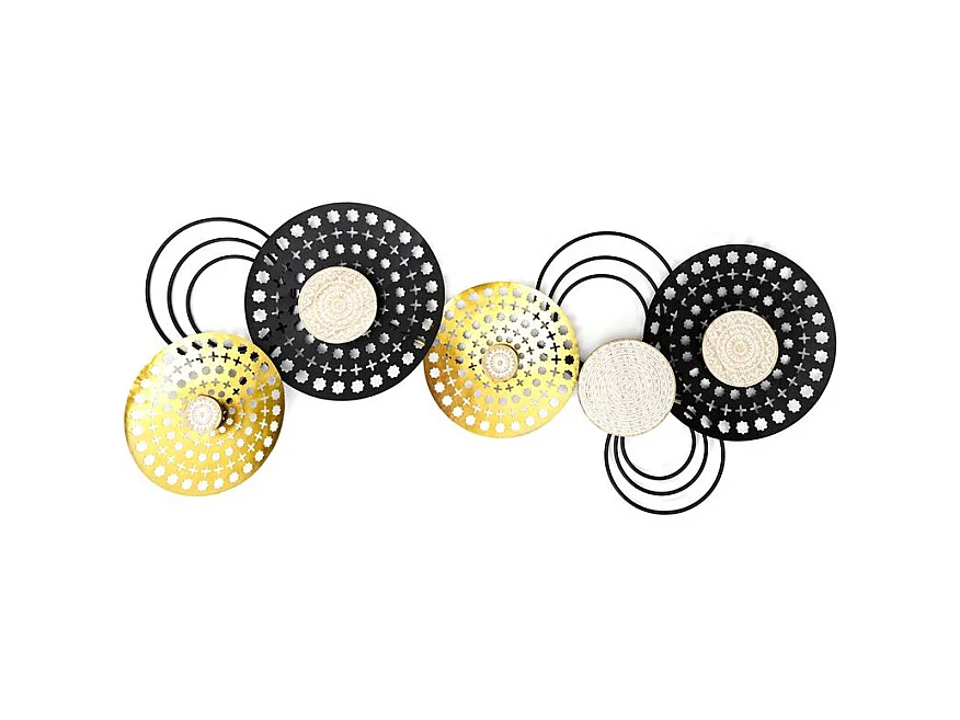 Décoration Murale en Métal "Mirage" 63cm Noir & Doré