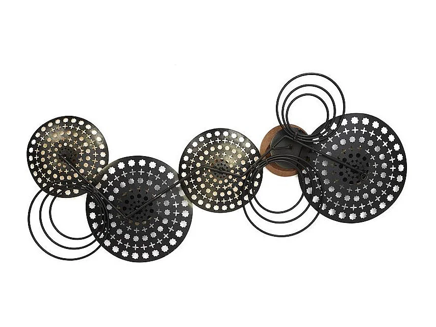 Décoration Murale en Métal "Mirage" 63cm Noir & Doré