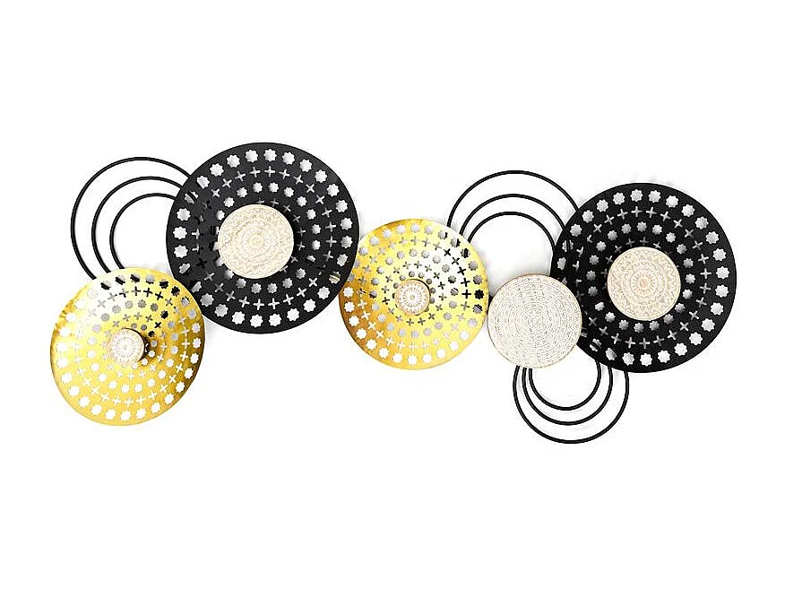 Décoration Murale en Métal "Mirage" 63cm Noir & Doré