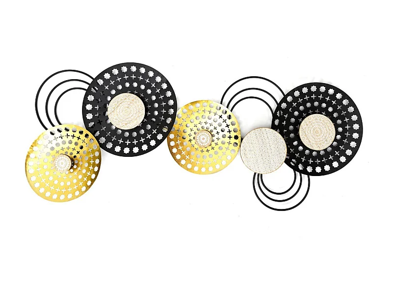 Décoration Murale en Métal "Mirage" 63cm Noir & Doré