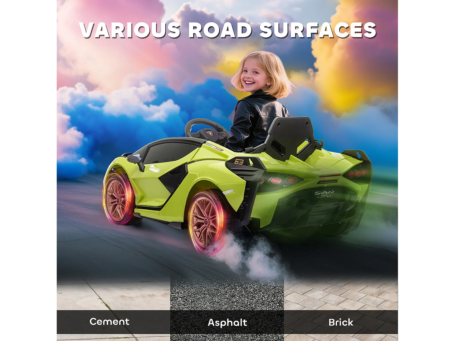 Macchina per bambini lamborghini telecomando velocità 3-8km/h