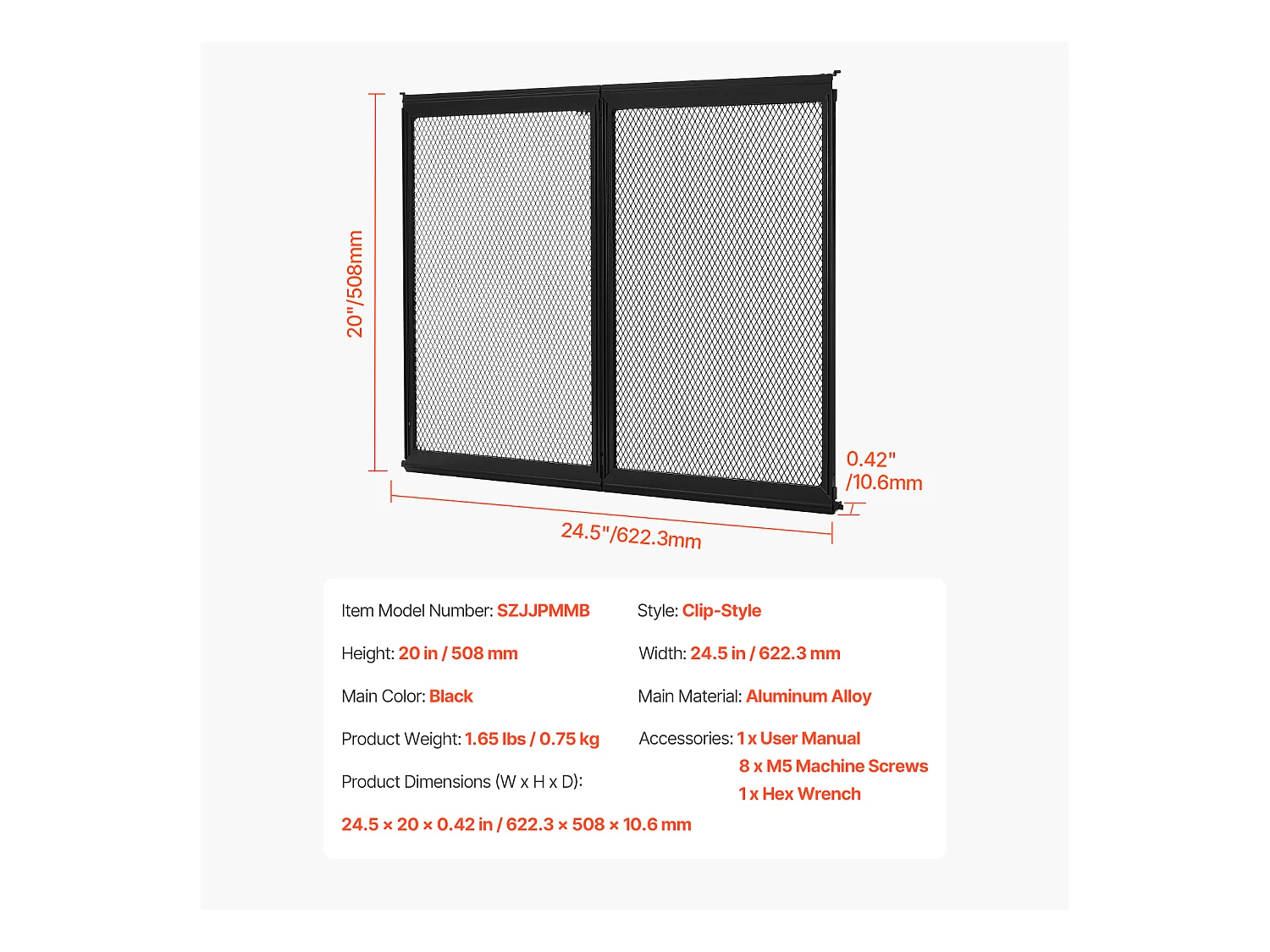 Grille de Porte d'Entrée SucceBuy de Camping-car 62.23 x 50.8 cm, Protection d'Écran pour Porte RV, Renforcée et Respirante, pour Animaux Compagnie