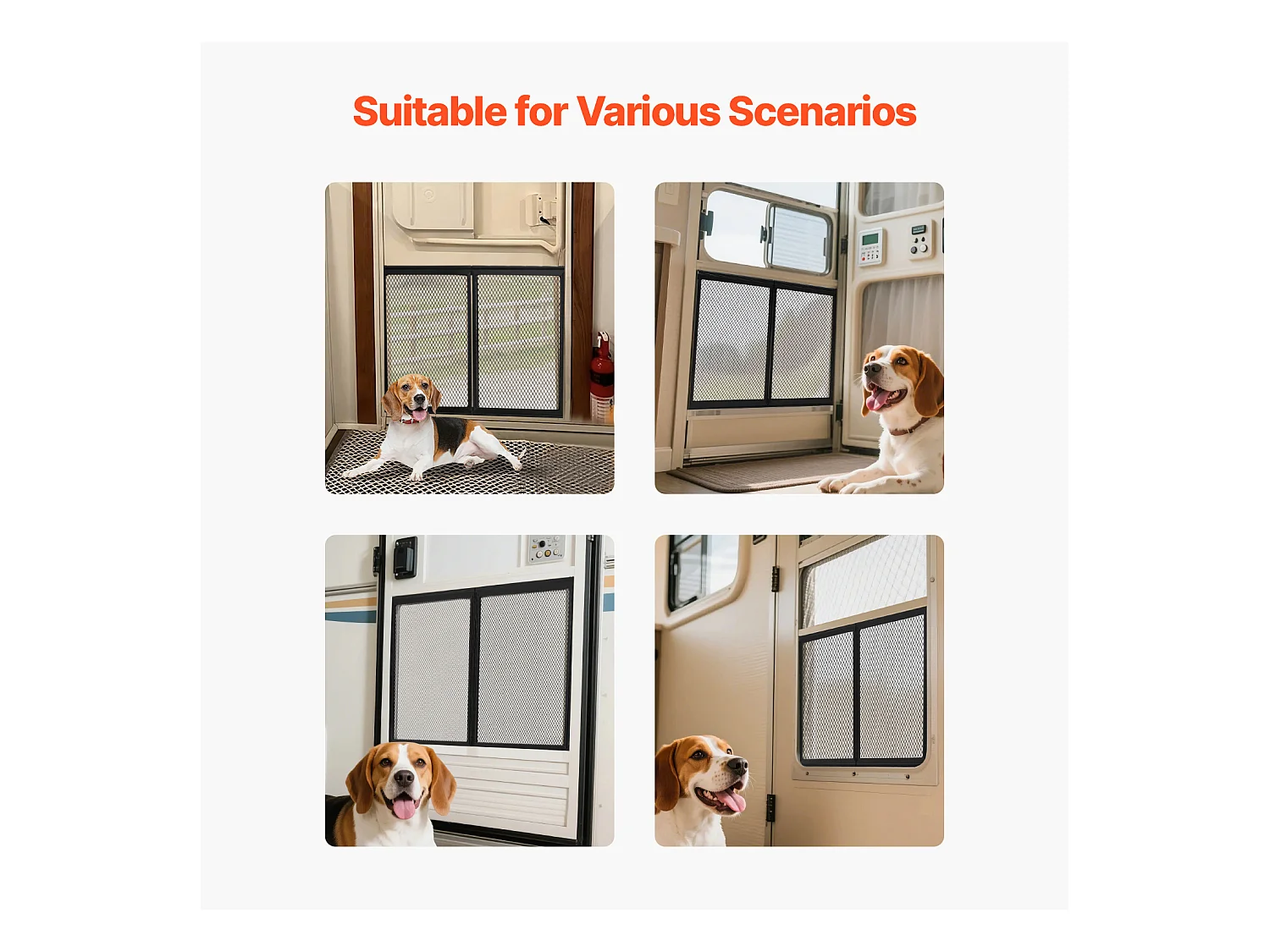 Grille de Porte d'Entrée SucceBuy de Camping-car 62.23 x 50.8 cm, Protection d'Écran pour Porte RV, Renforcée et Respirante, pour Animaux Compagnie