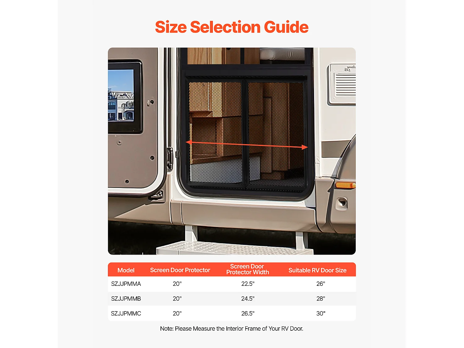 Grille de Porte d'Entrée SucceBuy de Camping-car 62.23 x 50.8 cm, Protection d'Écran pour Porte RV, Renforcée et Respirante, pour Animaux Compagnie