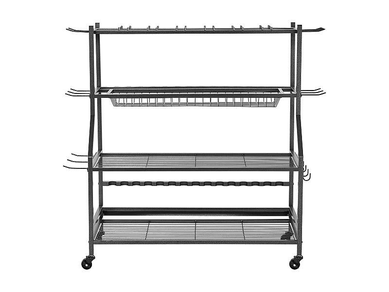 Podpora Wędki SucceBuy na 15 Słupków, Mobilny Wózek na Kółkach do Wędki, do Garażu, Wnętrza, do Przechowywania Pudeł Wędkarskich