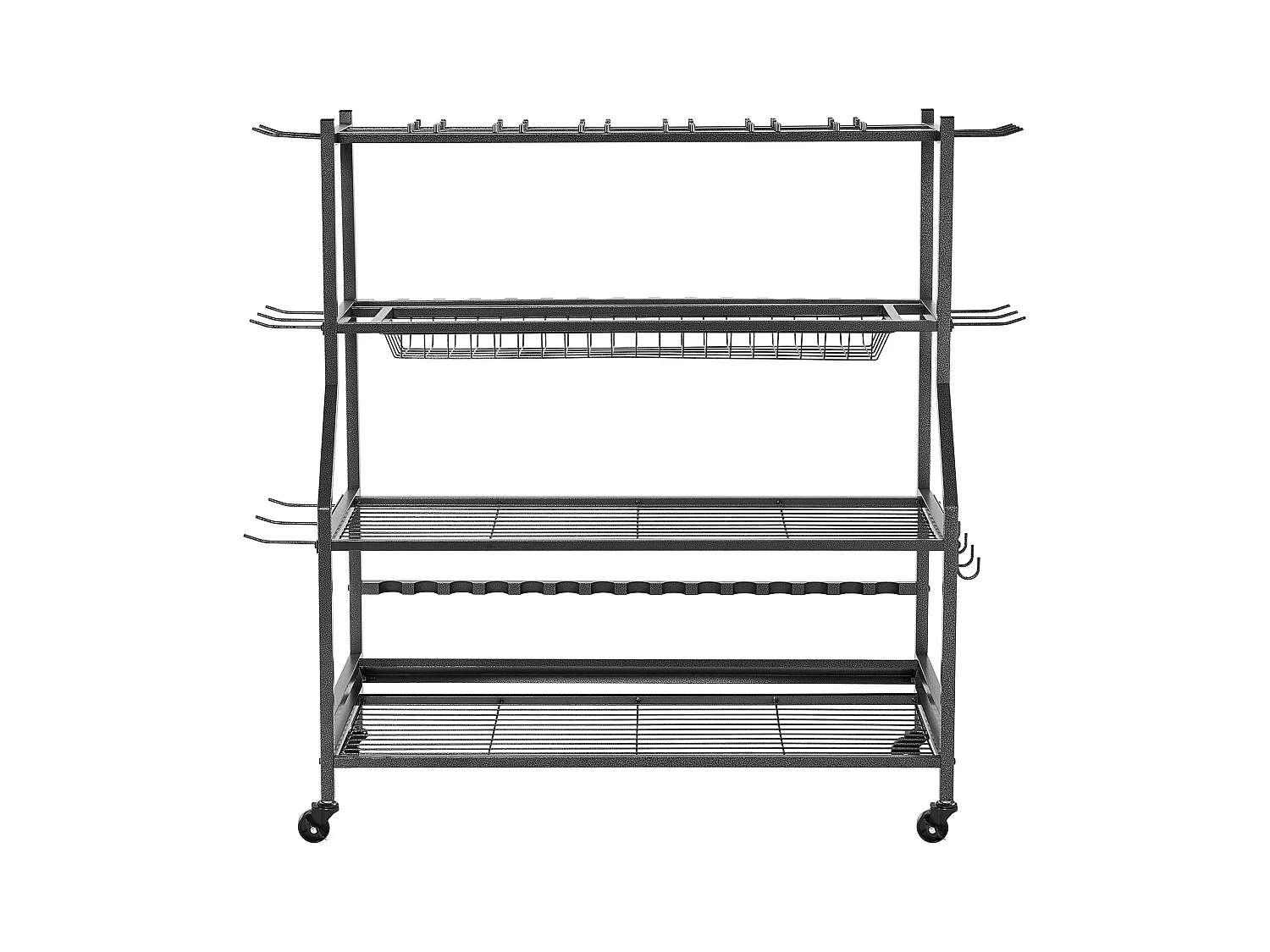 Support de Canne SucceBuy à Pêche à 15 Pôles, Chariot Mobile à Roulettes pour Canne à Pêche, pour Garage, Intérieur, pour Rangement de Boîtes de Pêche