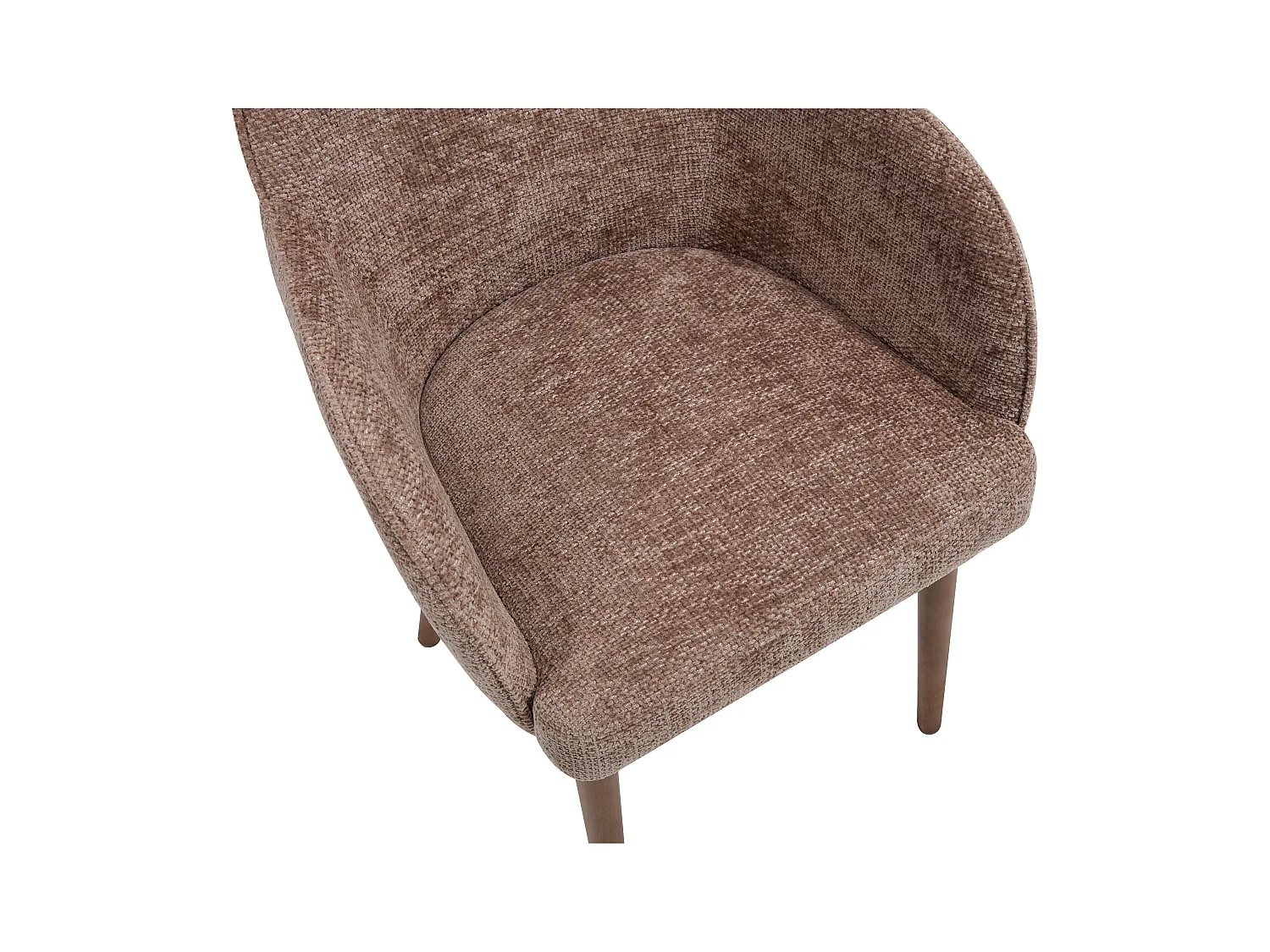 Set med 2 stolar med armstöd i texturerat tyg och gummiträ - Taupe - MODINIA