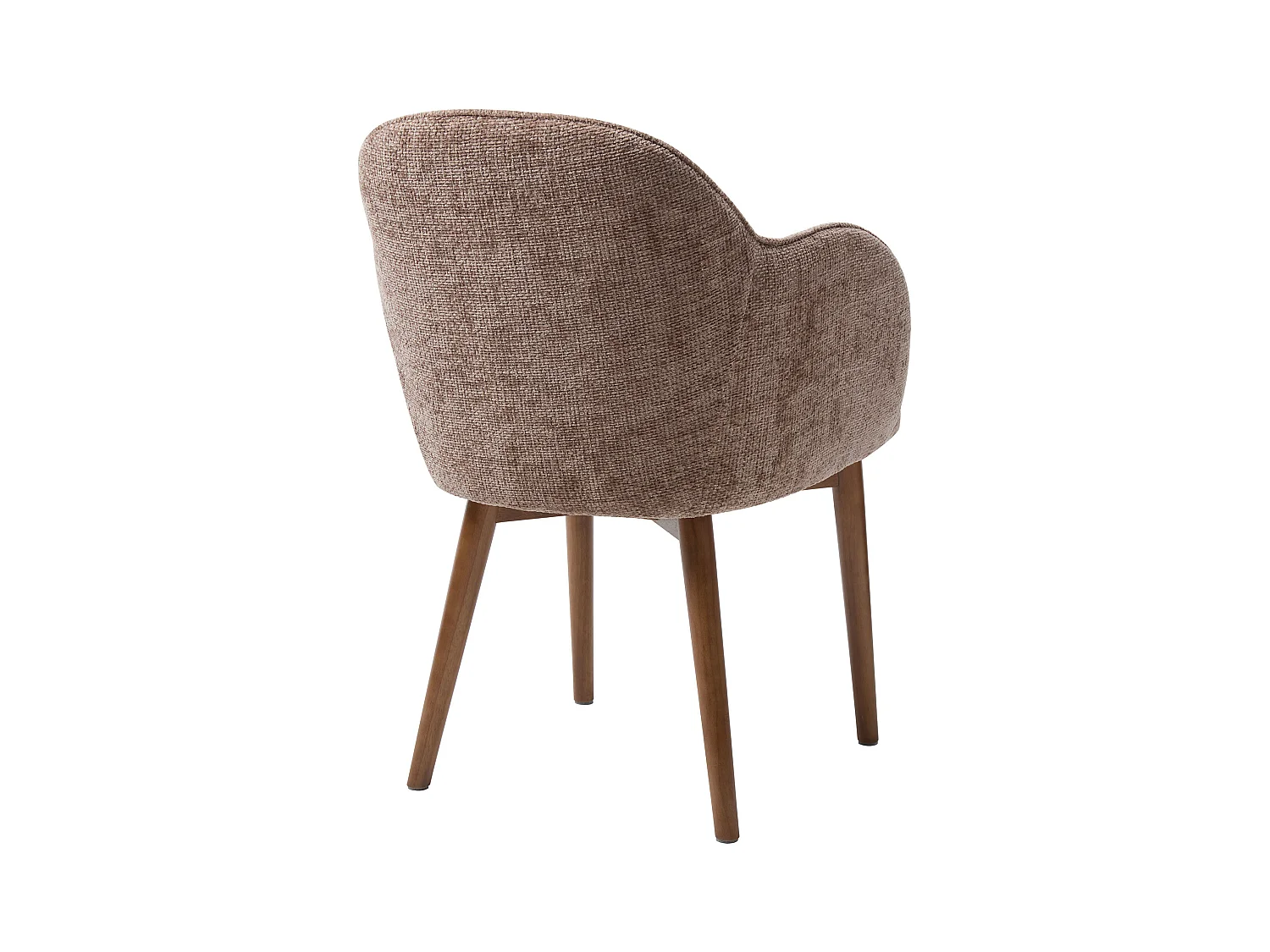 Set med 2 stolar med armstöd i texturerat tyg och gummiträ - Taupe - MODINIA