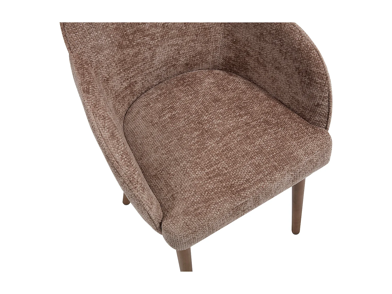 Set med 2 stolar med armstöd i texturerat tyg och gummiträ - Taupe - MODINIA