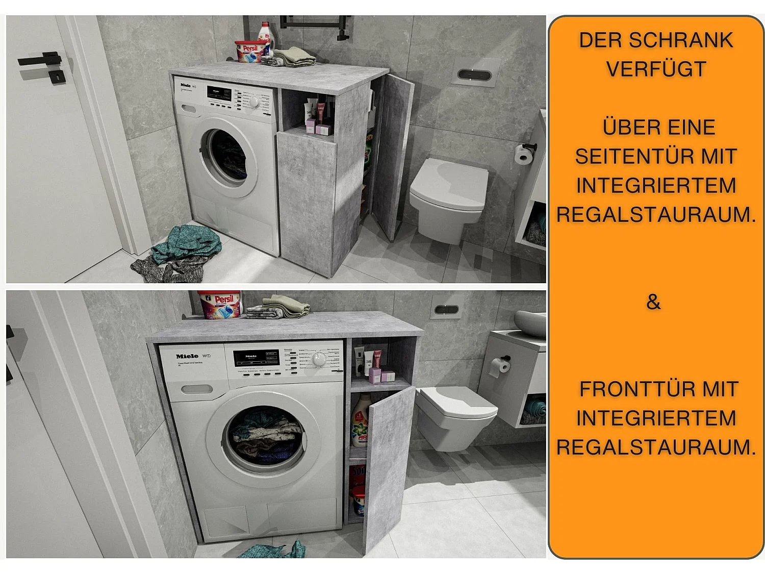 Meuble Surélevé pour Machine à Laver et Sèche-linge avec Étagères de Rangement