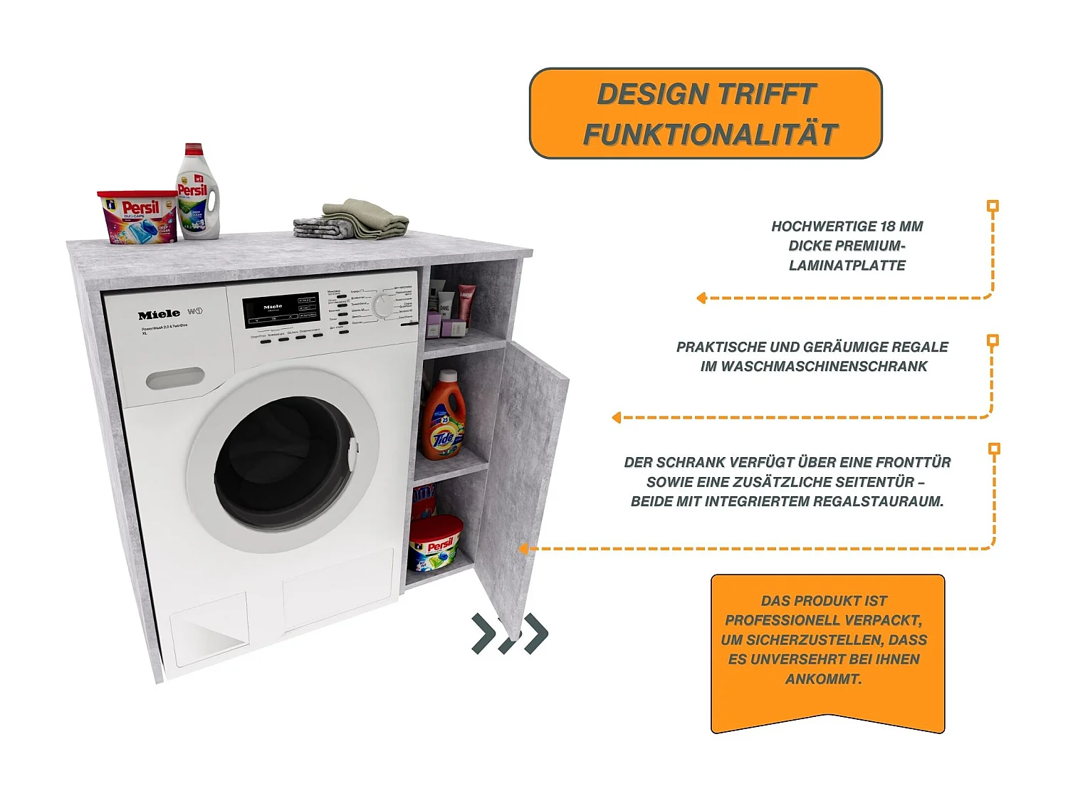 Meuble Surélevé pour Machine à Laver et Sèche-linge avec Étagères de Rangement