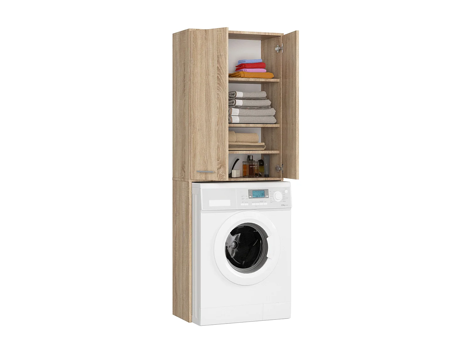 Meuble de rangement pour machine à laver, 2 portes, 64 x 30 x 190 cm