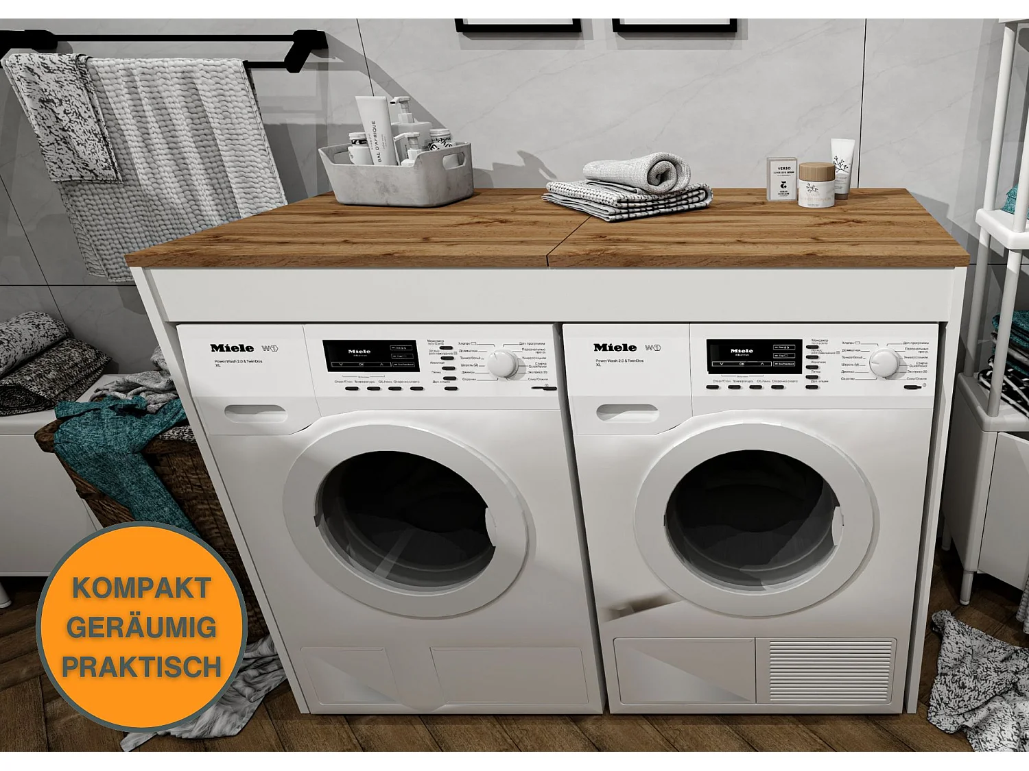 Armoire de rangement RAUMHIRSCH Armoire pour machine à laver et sèche-linge