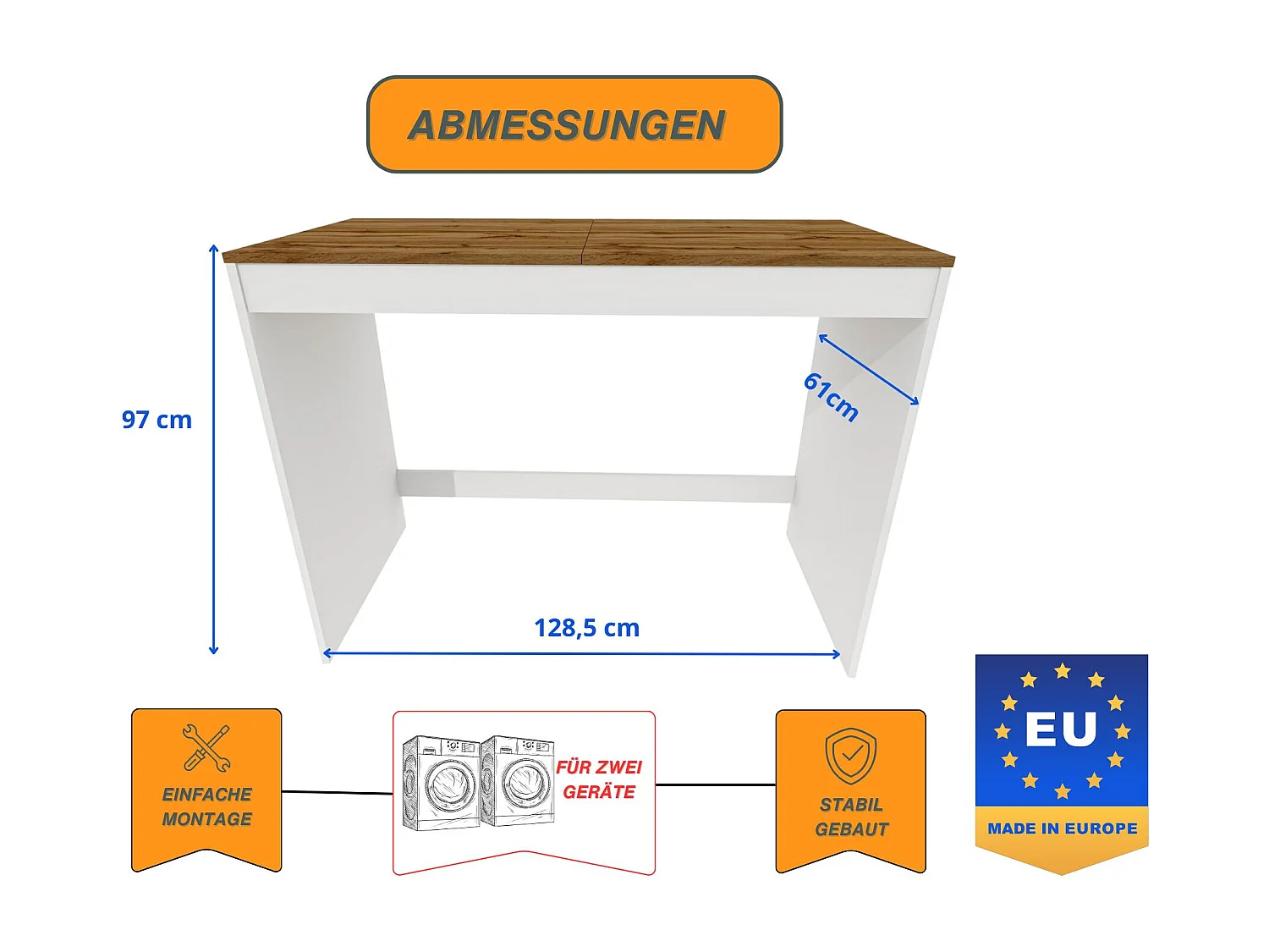 Armoire de rangement RAUMHIRSCH Armoire pour machine à laver et sèche-linge