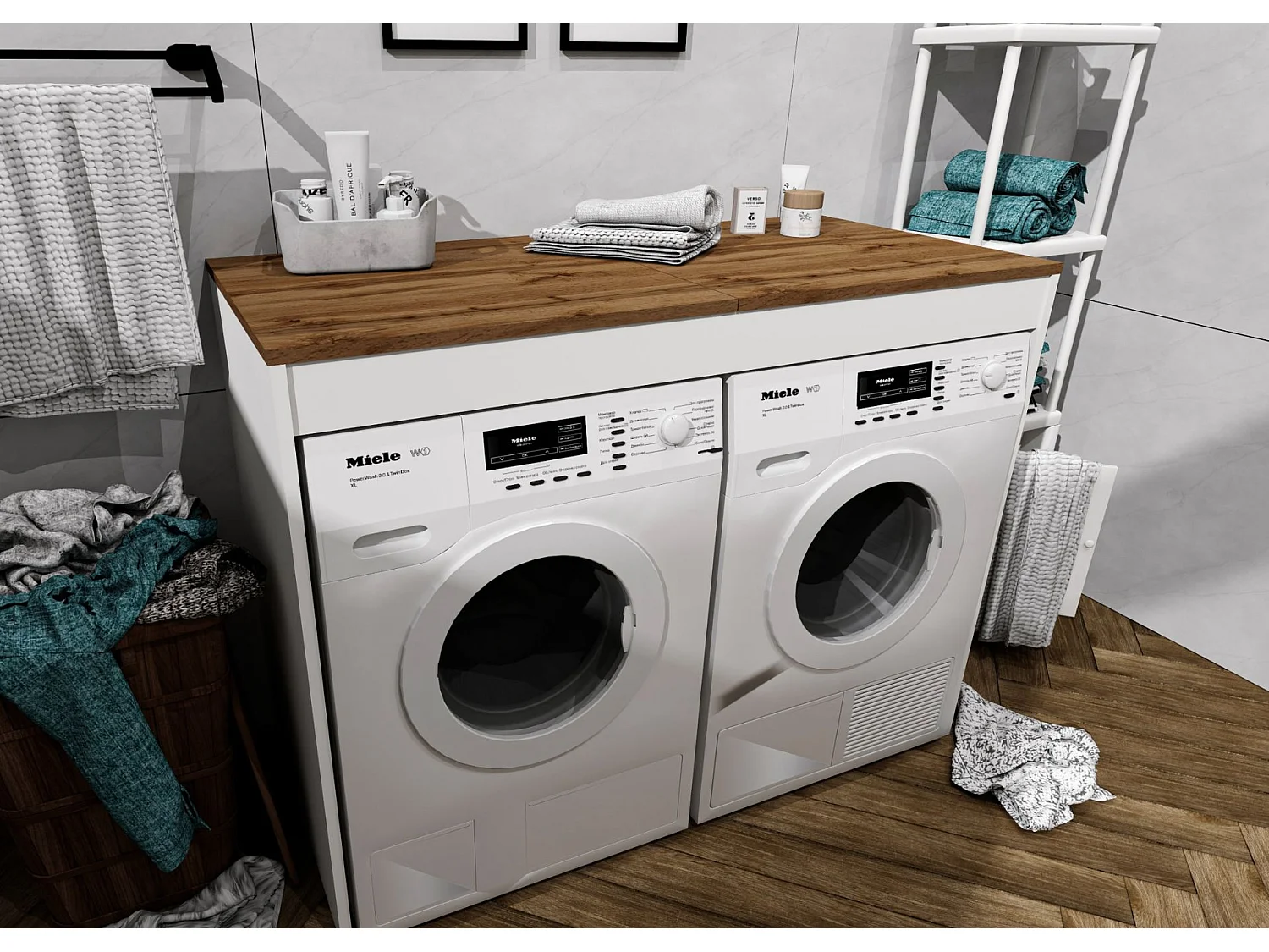 Armoire de rangement RAUMHIRSCH Armoire pour machine à laver et sèche-linge