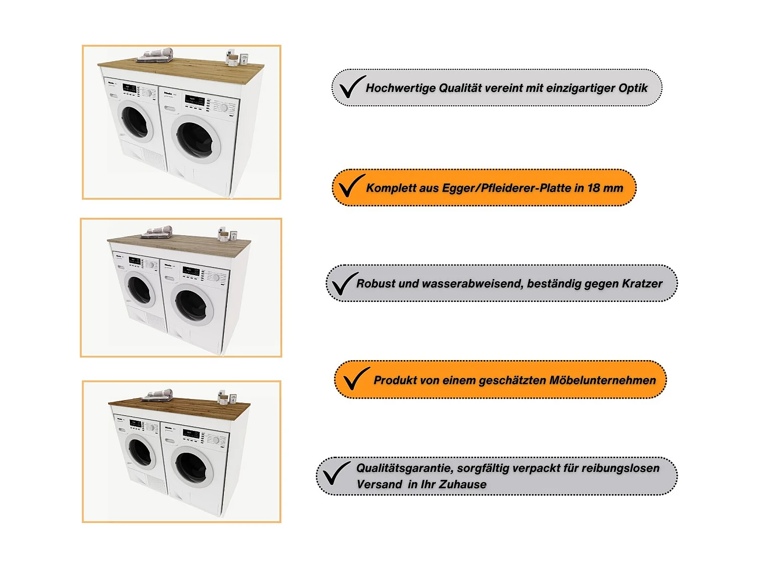 Armoire de plomberie RAUMHIRSCH Armoire pour machine à laver & sèche-linge