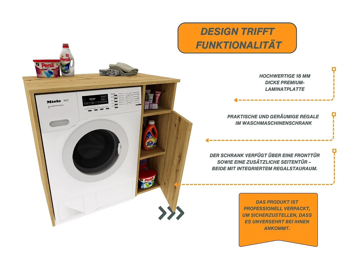 Meuble Surélevé pour Machine à Laver et Sèche-linge avec Étagères de Rangement