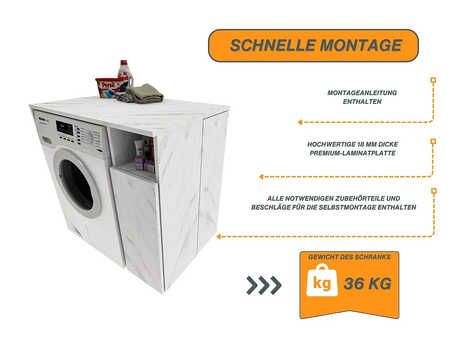 Meuble Surélevé pour Machine à Laver et Sèche-linge avec Étagères de Rangement
