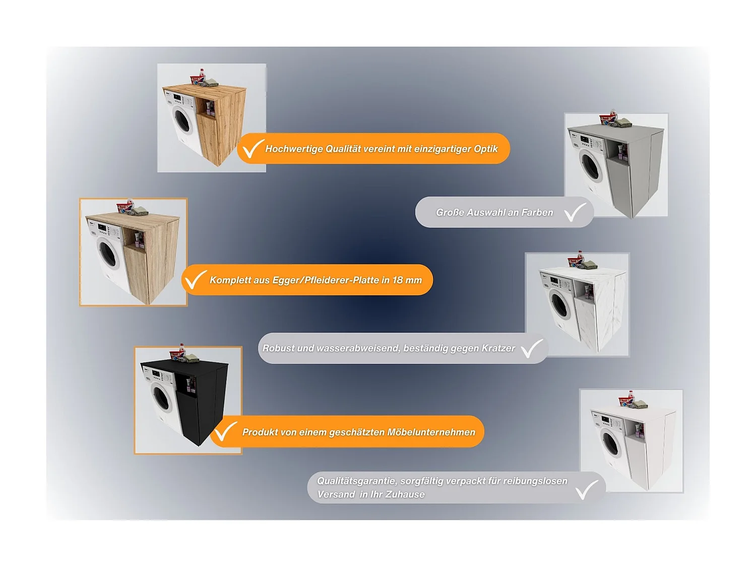 Meuble Surélevé pour Machine à Laver et Sèche-linge avec Étagères de Rangement