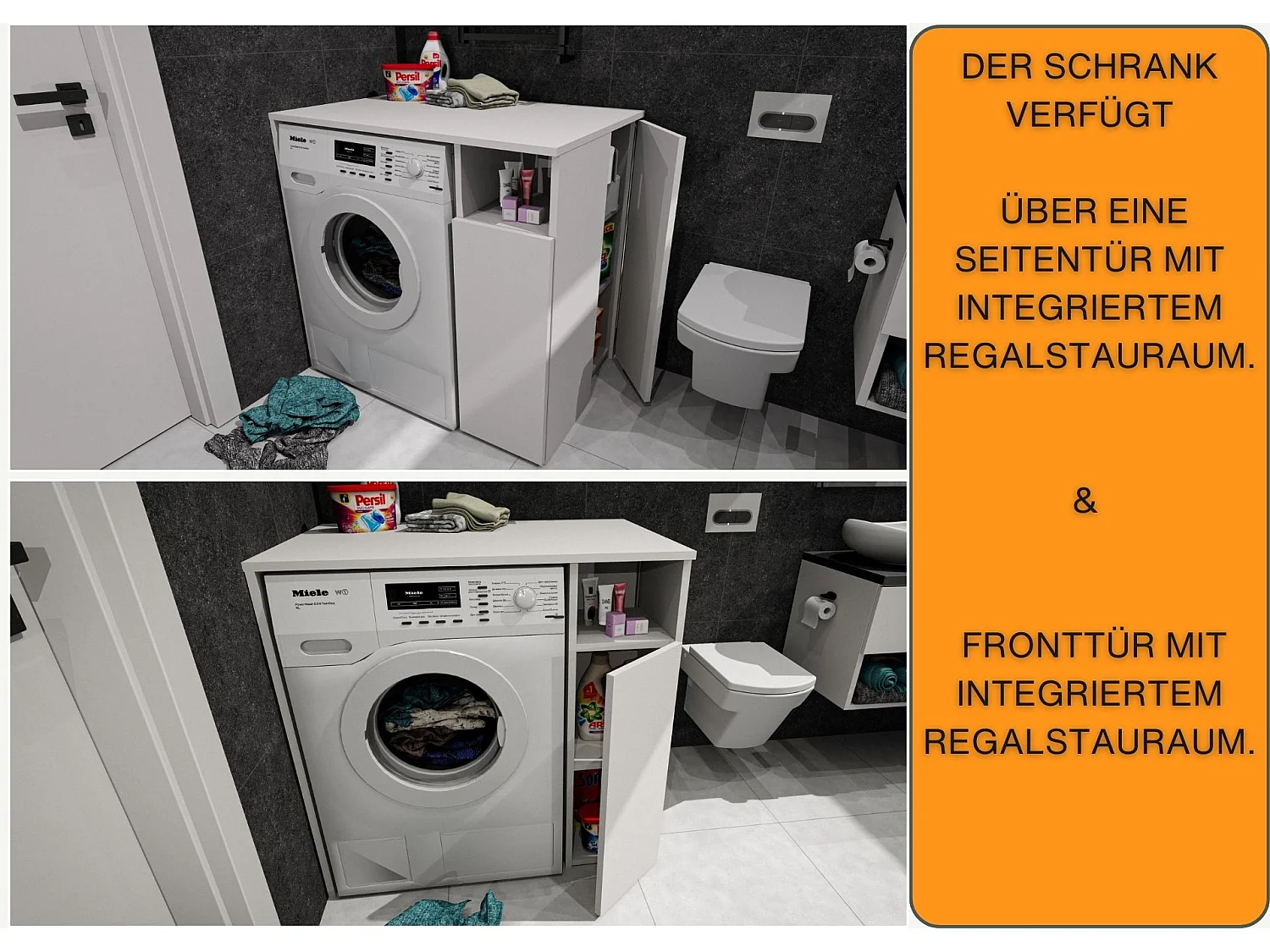 Meuble Surélevé pour Machine à Laver et Sèche-linge avec Étagères de Rangement