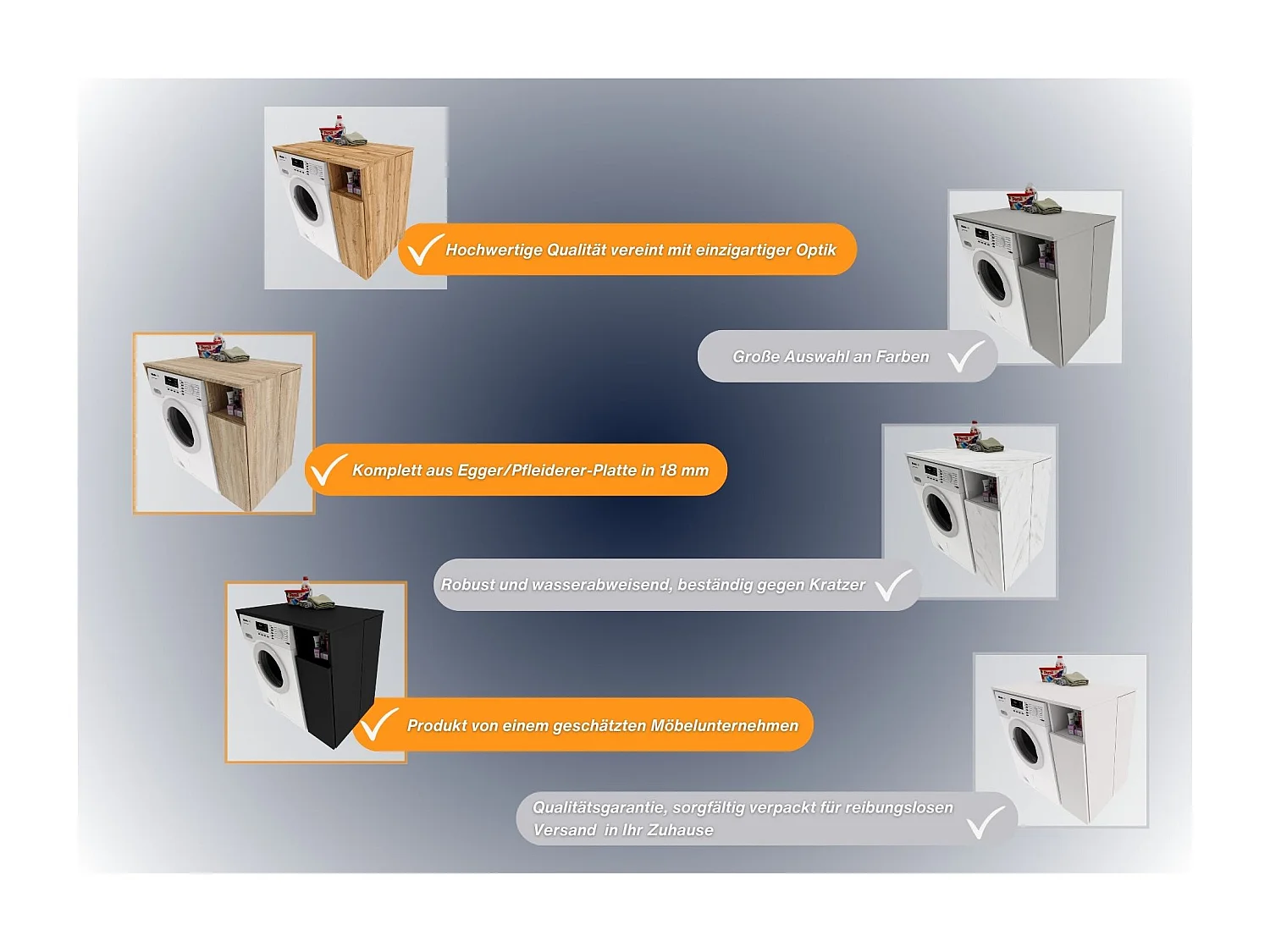 Meuble Surélevé pour Machine à Laver et Sèche-linge avec Étagères de Rangement