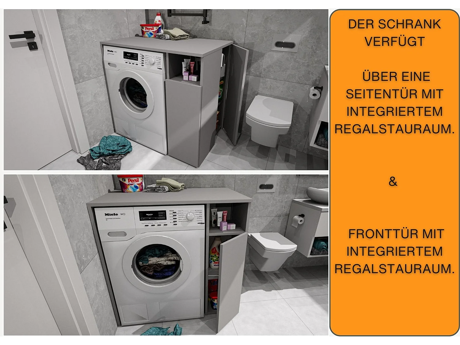 Meuble Surélevé pour Machine à Laver et Sèche-linge avec Étagères de Rangement