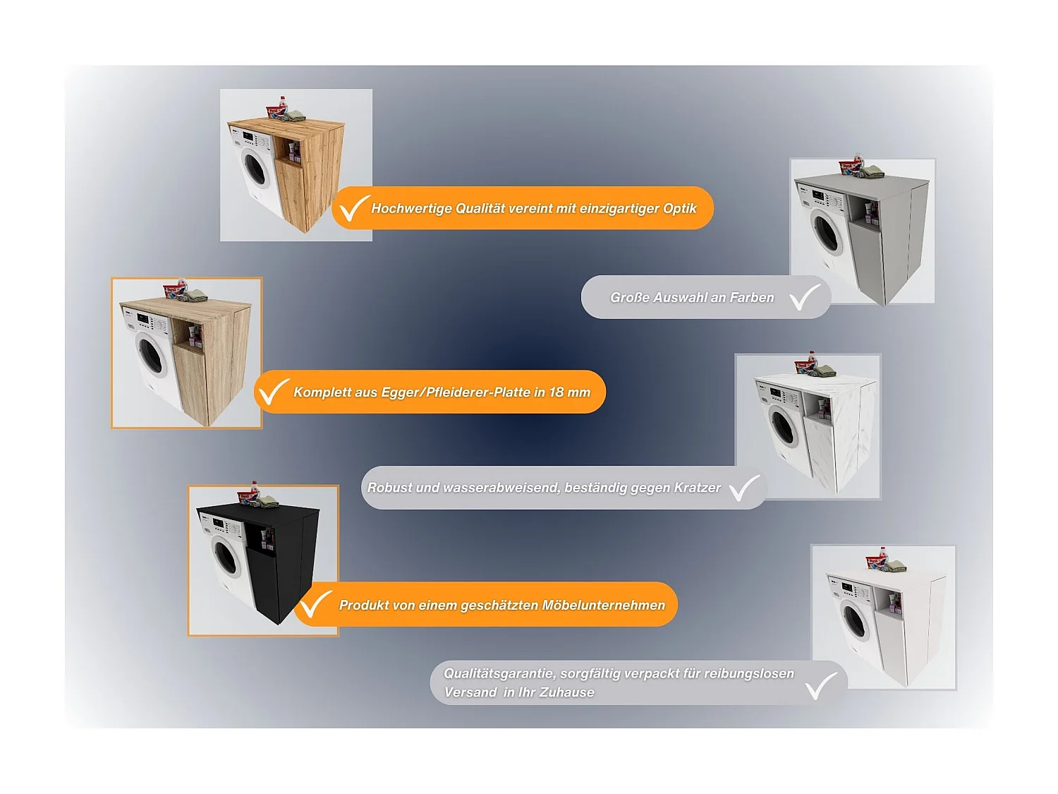 Meuble Surélevé pour Machine à Laver et Sèche-linge avec Étagères de Rangement