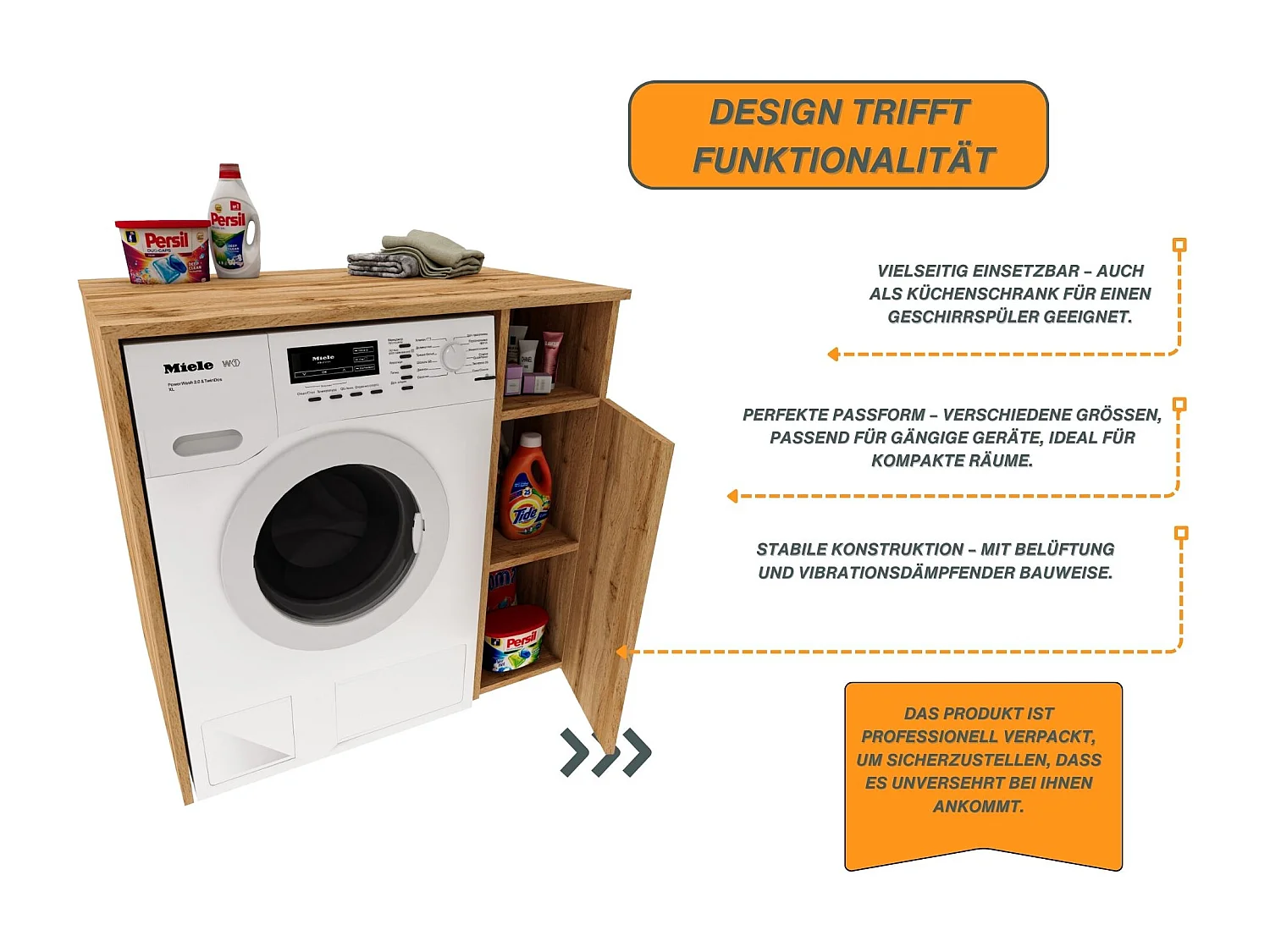 Meuble Surélevé pour Machine à Laver et Sèche-linge avec Étagères de Rangement