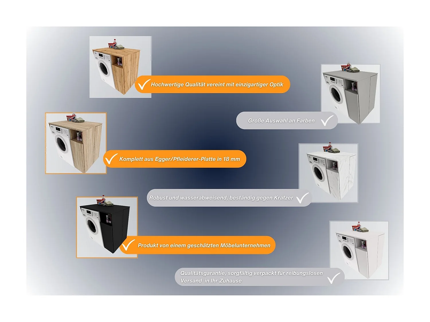 Meuble Surélevé pour Machine à Laver et Sèche-linge avec Étagères de Rangement