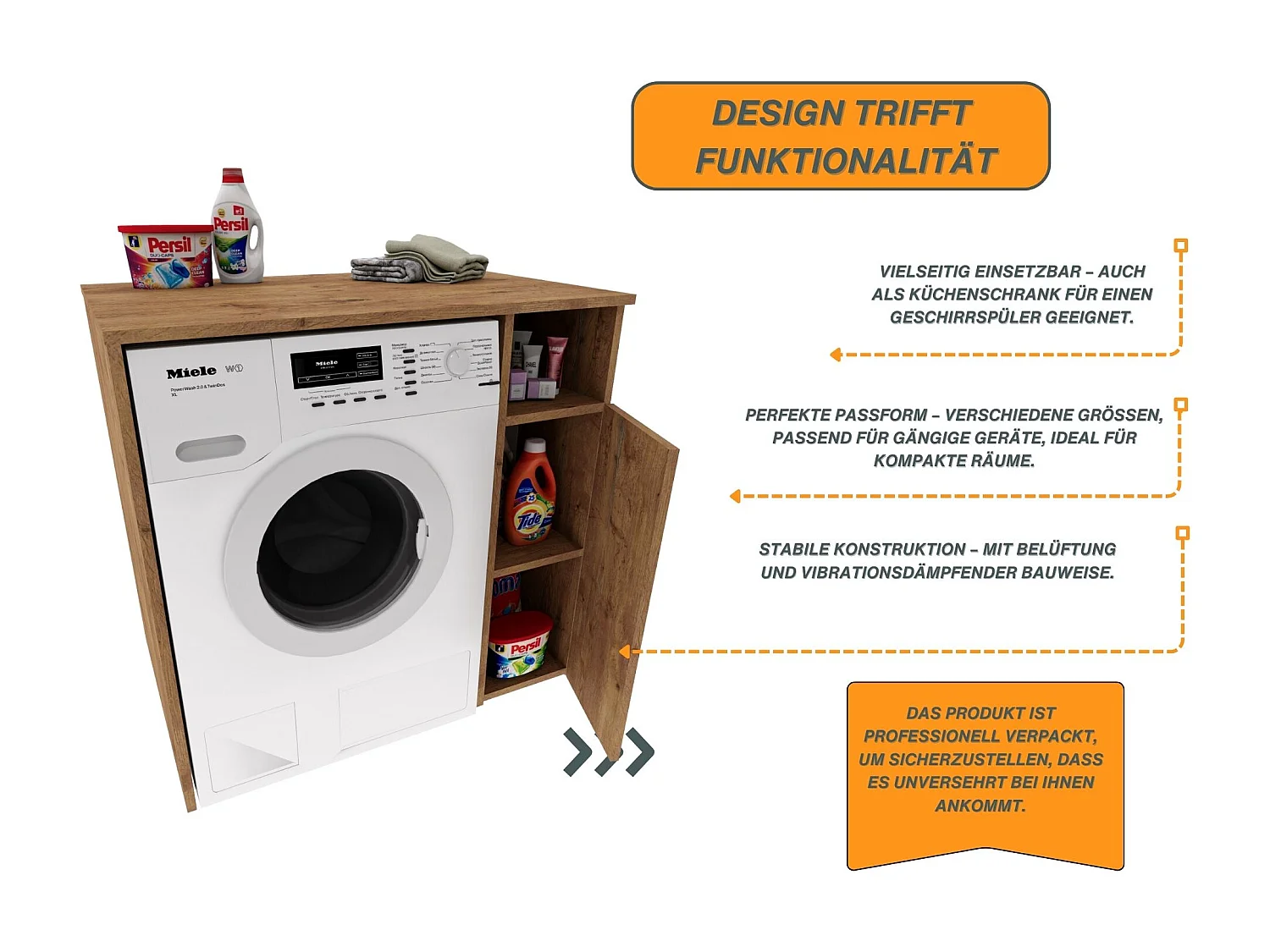 Meuble Surélevé pour Machine à Laver et Sèche-linge avec Étagères de Rangement