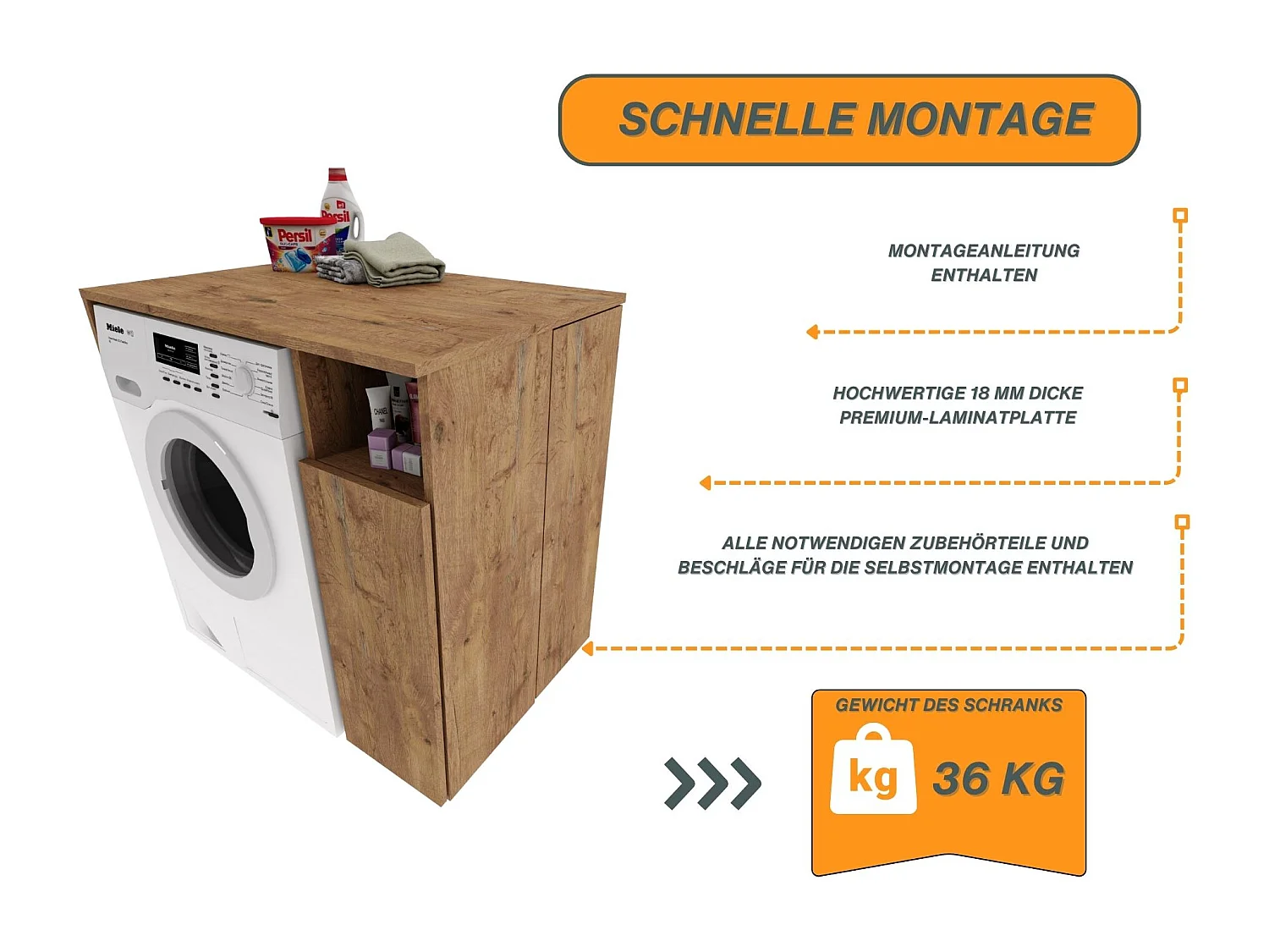 Meuble Surélevé pour Machine à Laver et Sèche-linge avec Étagères de Rangement