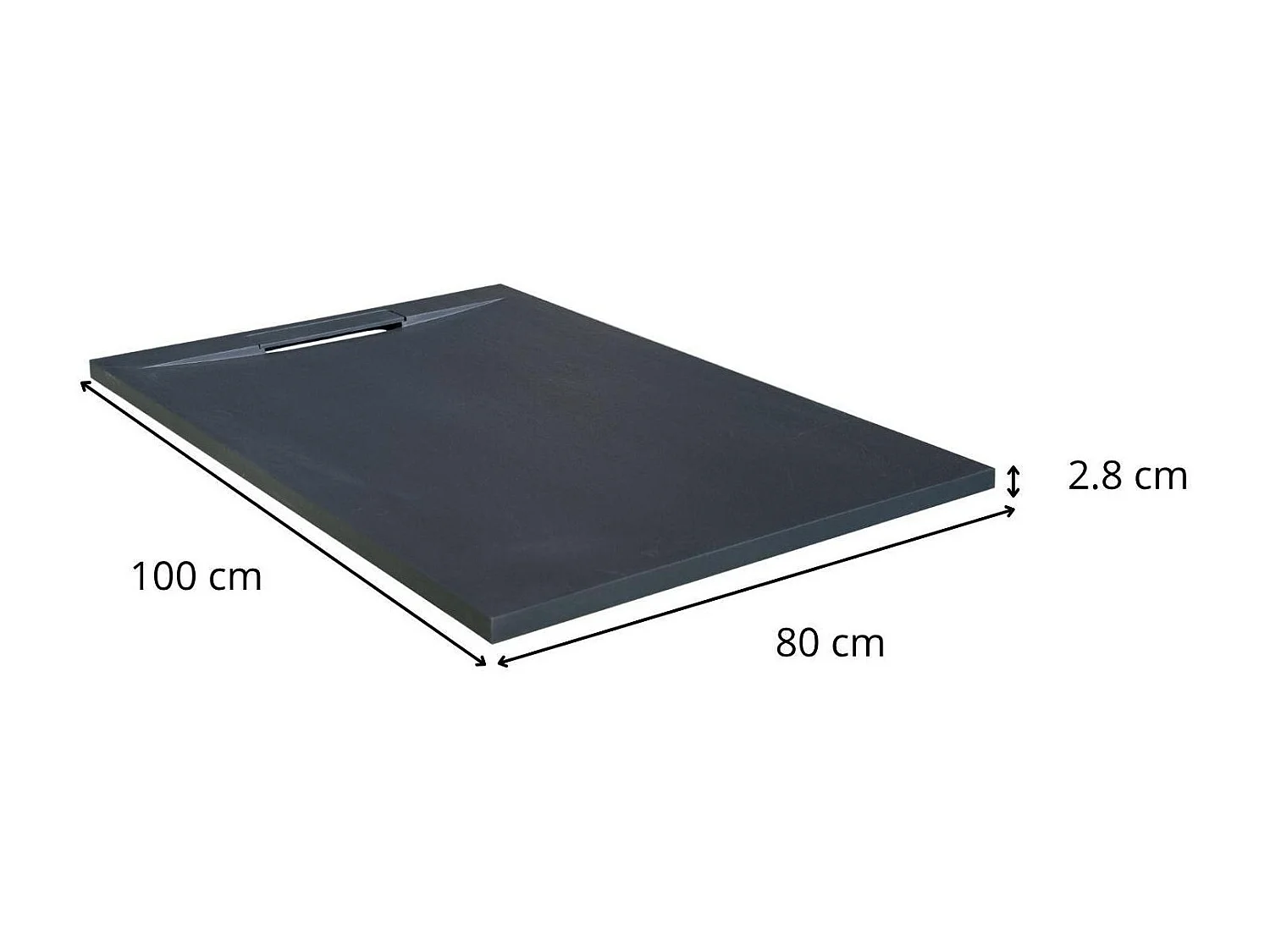 ONA extraflache Duschwanne in Schieferoptik 100x80