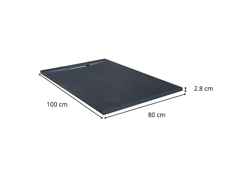 Plato de ducha extraplano ONA efecto pizarra 100x80
