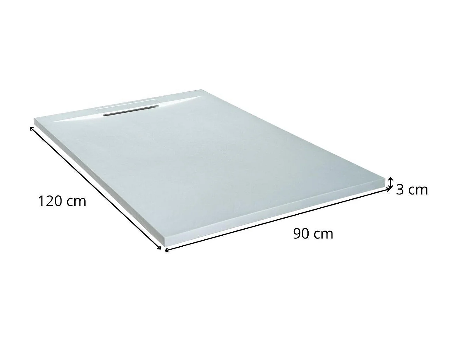 ONA extra vlakke witte douchebak met steenlook 120x90