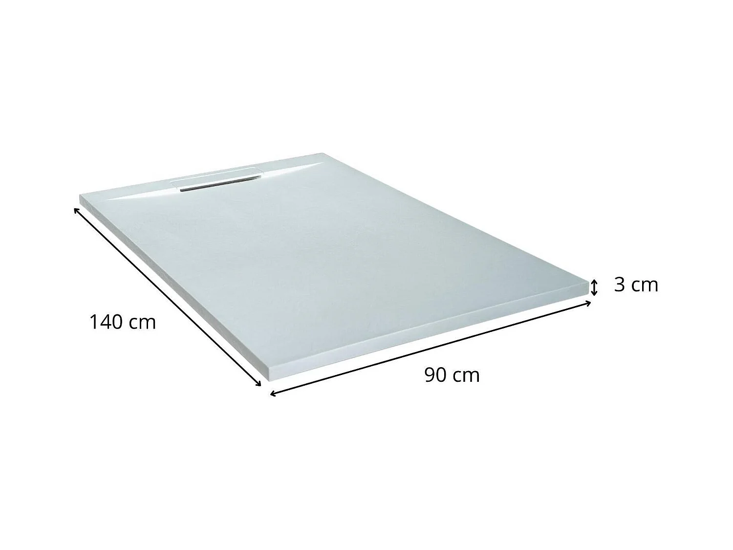 Plato de ducha extraplano ONA efecto piedra blanca 140x90
